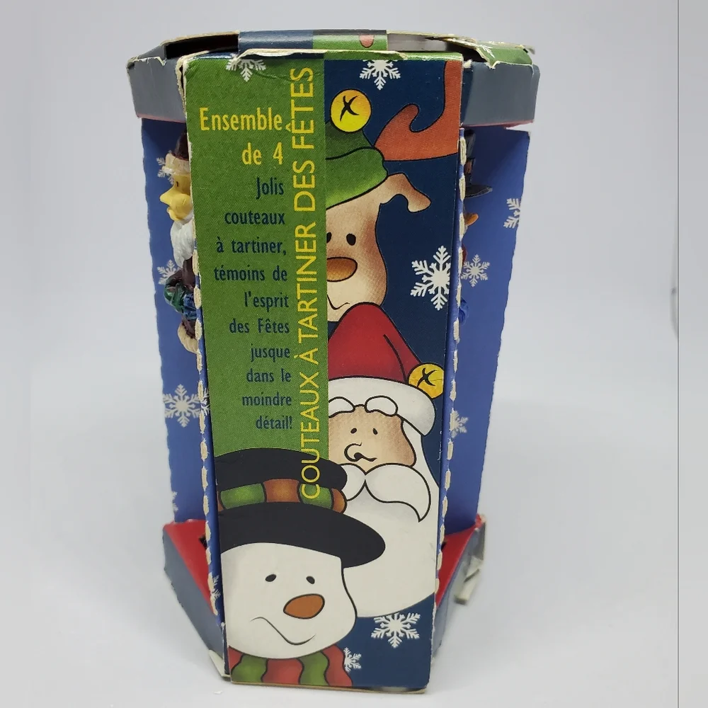 Vintage Joie De Vivre 4pc Resin Holiday Spreaders Cheese Dip Butter ~ Pre-Owned
